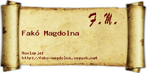 Fakó Magdolna névjegykártya